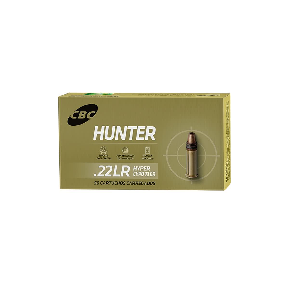 Cartucho CBC 22 LR 33gr Hunter Hyper (50un)