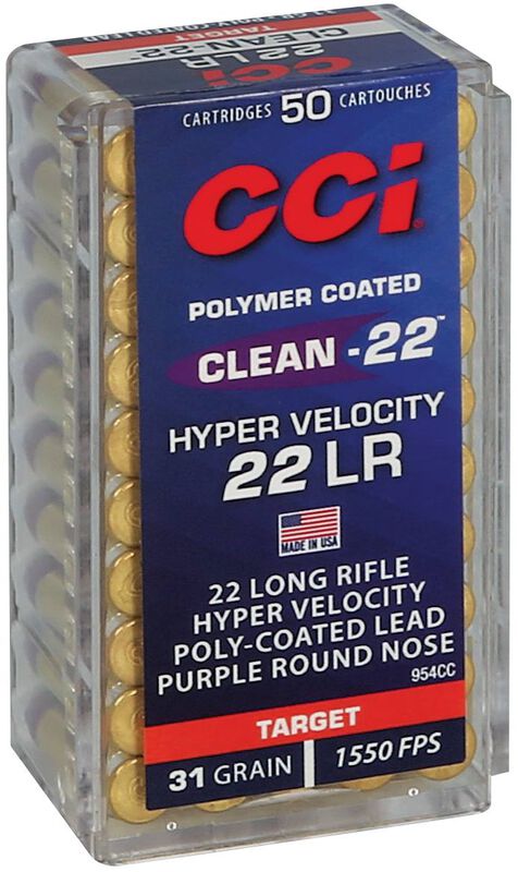 Munição CCI Clean-22 Hyper Velocity 22 LR 31 Grain 1550 fps