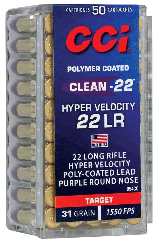 Munição CCI Clean-22 Hyper Velocity 22 LR 31 Grain 1550 fps
