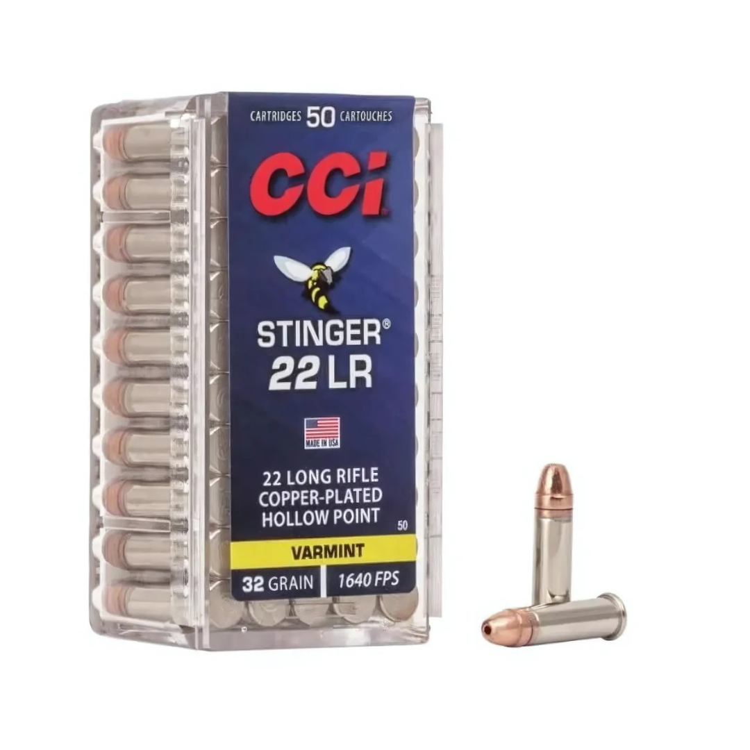 Munição CCI Stinger .22 LR (32 gr CPHP) — 1640 FPS