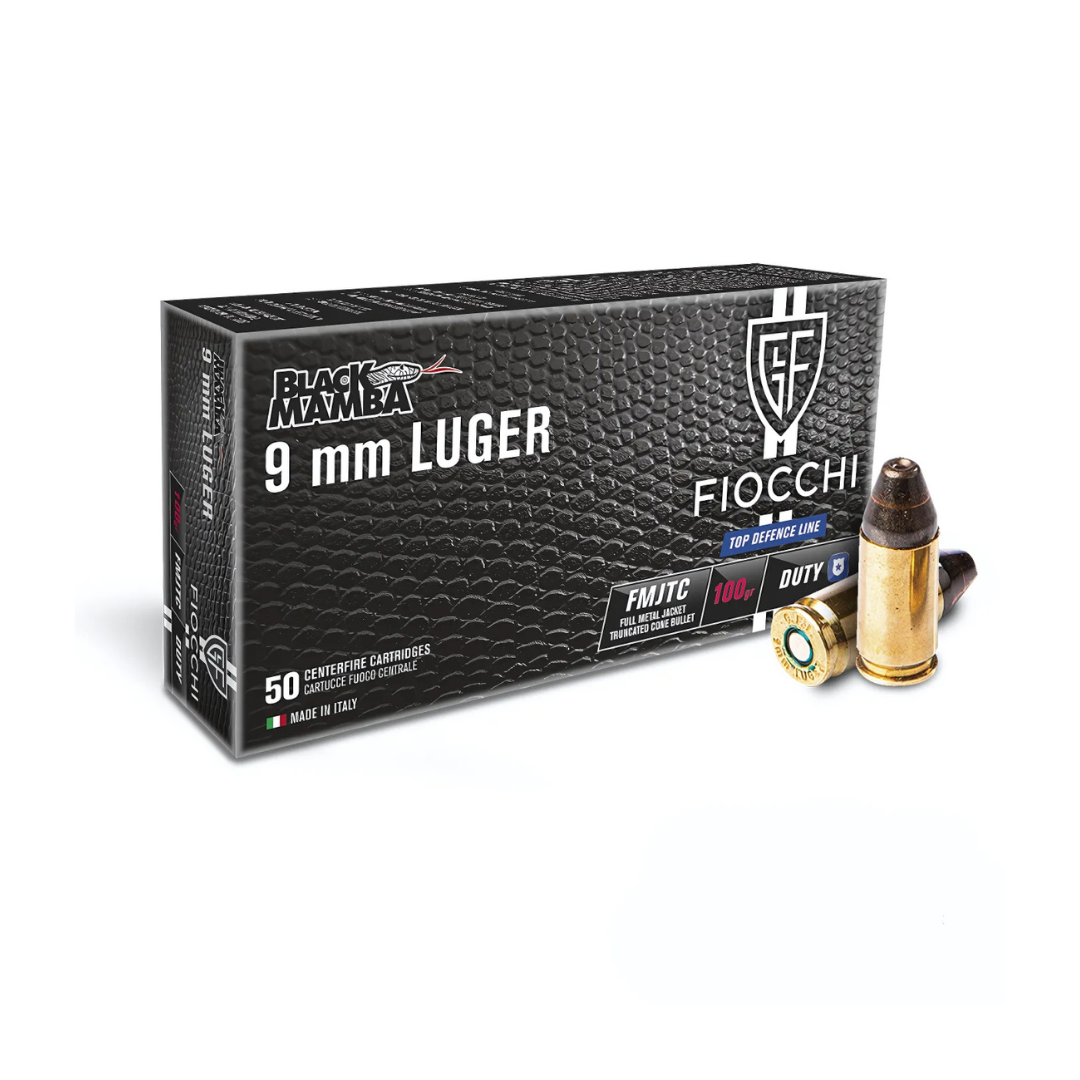 Munição Fiocchi Black Mamba 9mm Luger - Caixa c/50