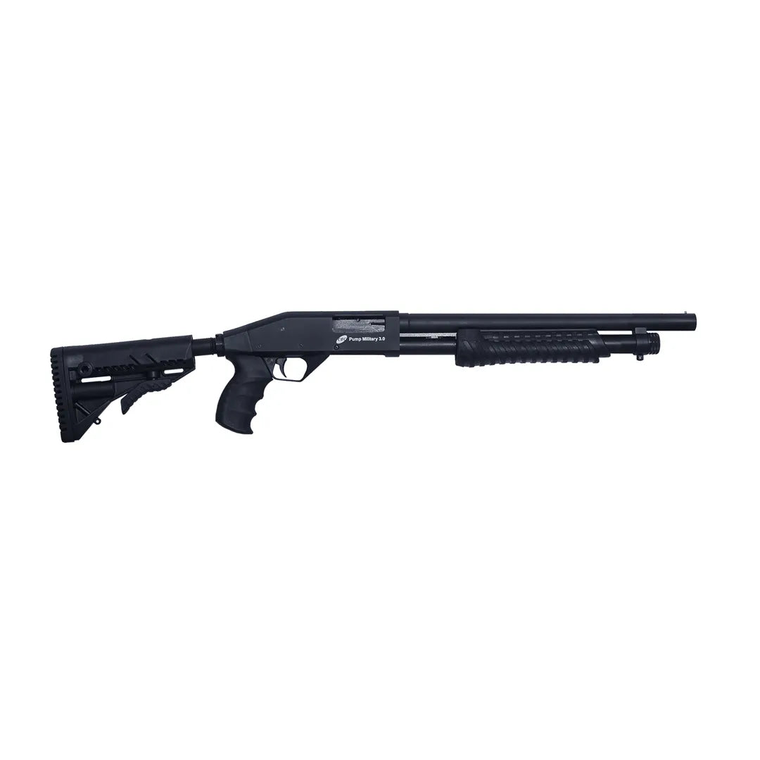 Espingarda CBC Pump Military 3.0 Coronha Retrátil Calibre 12 Cano 16″ Sem acessórios