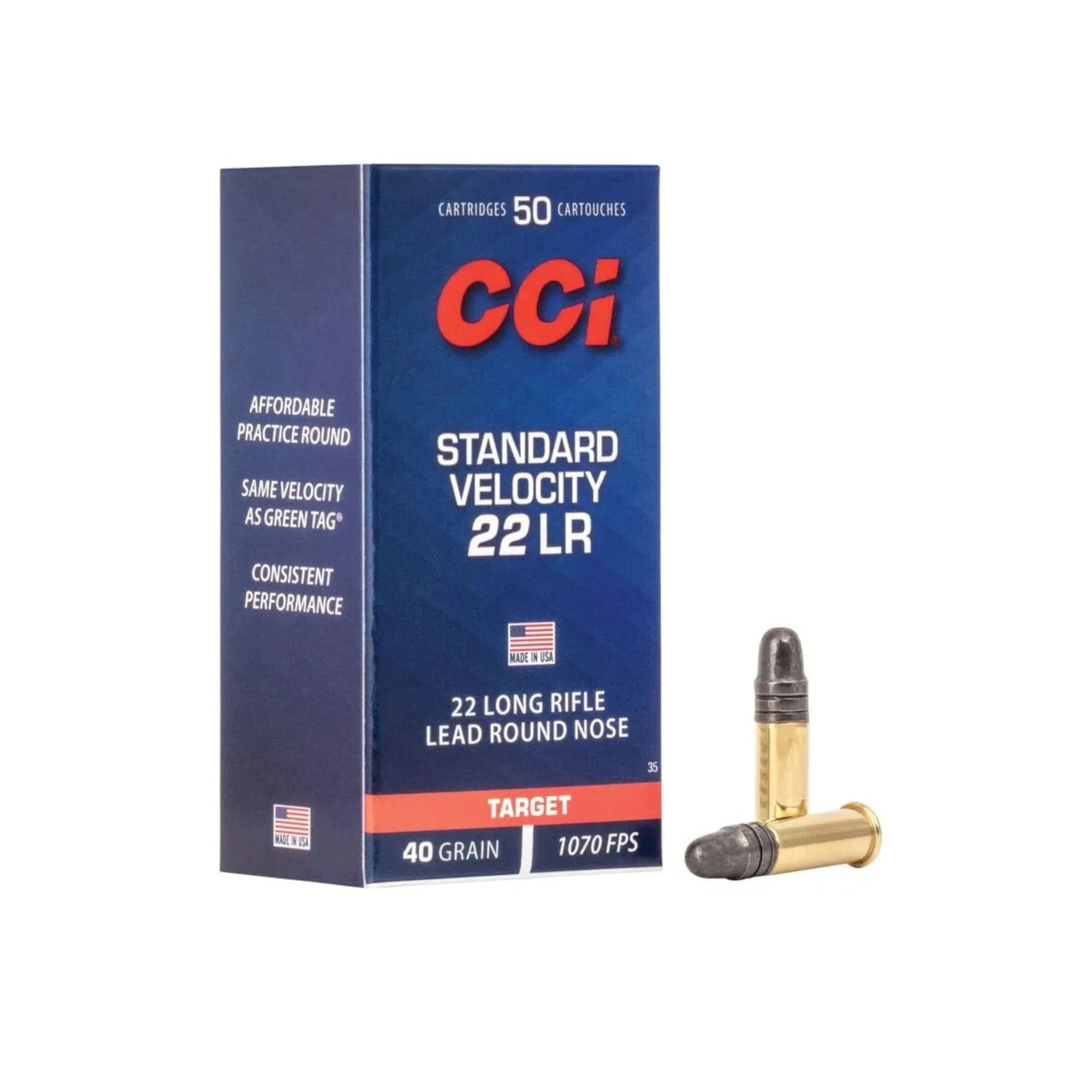Munição CCI Standard Velocity .22LR 40GR LRN HS