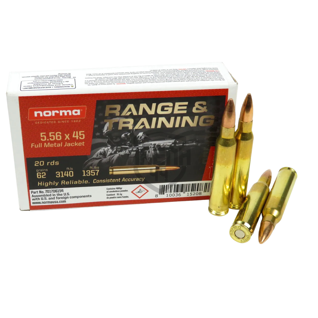 Munição Norma Range & Training 5,56x45mm 62gr