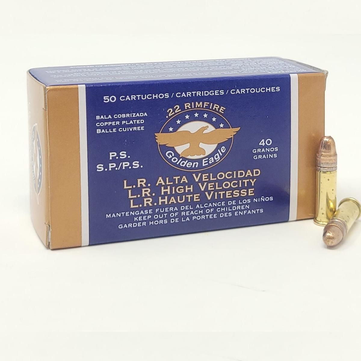 Munição Golden Eagle High Velocity CAL.22LR 40GR (Azul)