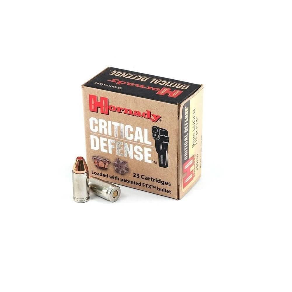 Munição Hornady 9mm 115gr Critical Defense (25un)